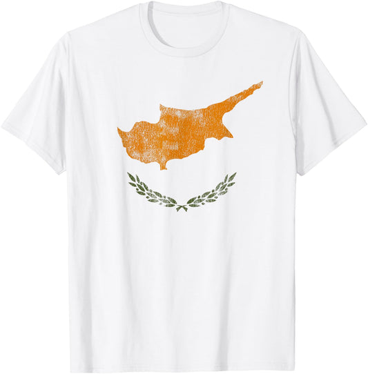 Retro Cypriot Flag of Cyprus Souvenir T-Shirt - T-Shirt | White