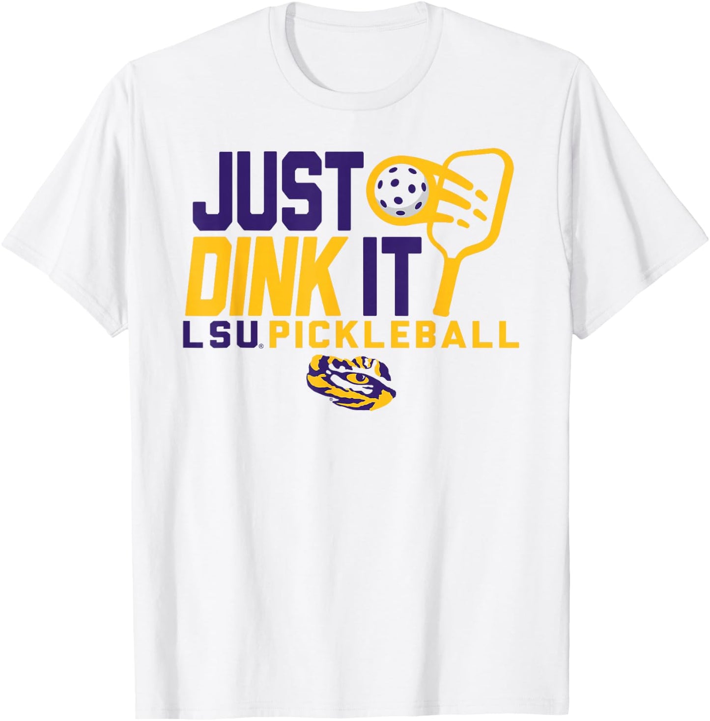 LSU Tigers Pickleball Dink White Officially Licensed T-Shirt - T-Shirt | White