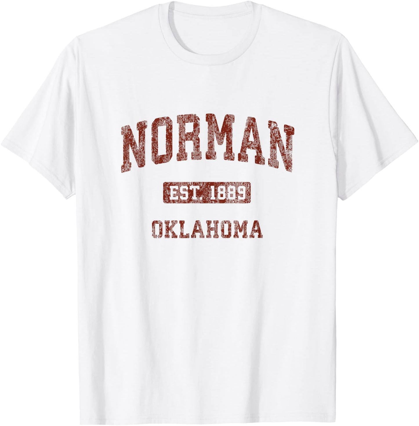 Norman Oklahoma OK Vintage Athletic Sports Design T-Shirt - T-Shirt | White