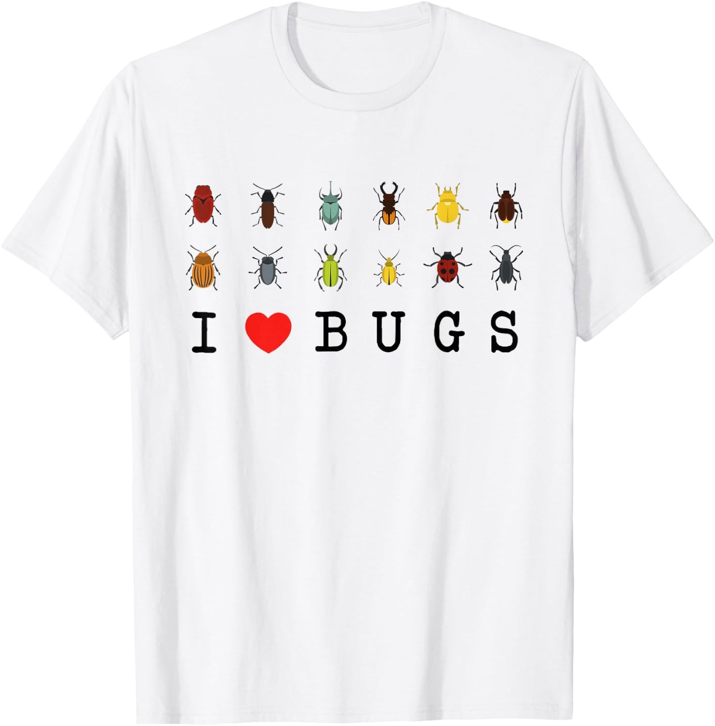 I Love Bugs Insects Beetles Bug Art For Kids Boys T-Shirt - T-Shirt | White