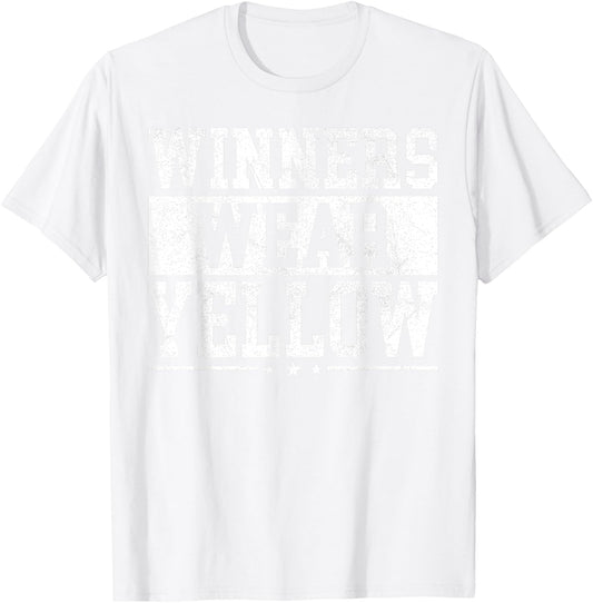 Winners Wear Yellow Color War Camp Spirit Game Team Wear T-Shirt - T-Shirt | White