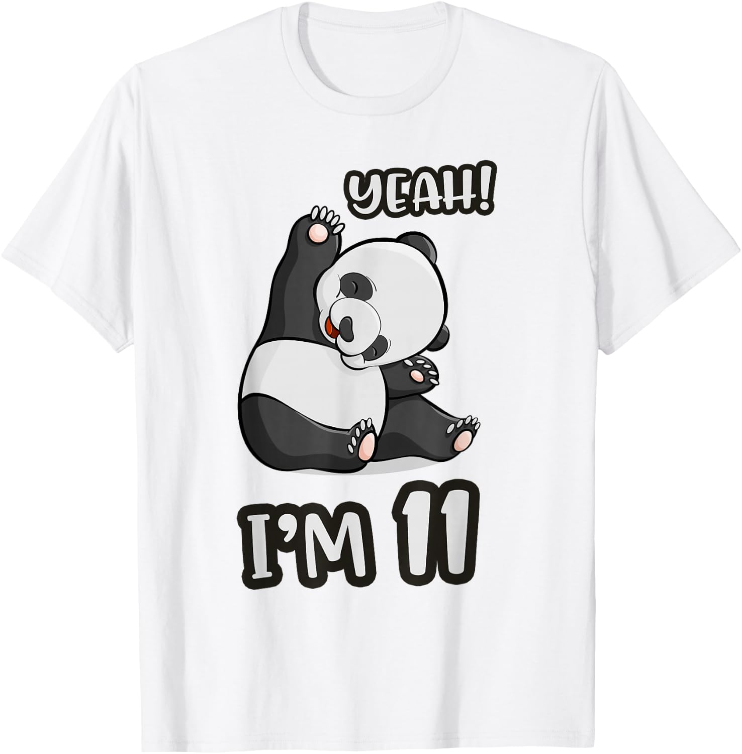 Panda 11th Birthday yeah im 11 Years old girl Gift T-Shirt - T-Shirt | White