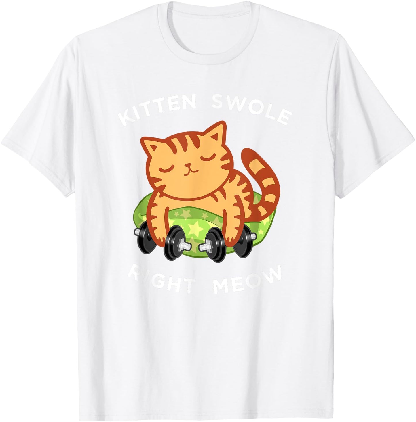 Funny Lifting Right Meow Cat Shirt, Workout Gym Kitty T-Shirt - T-Shirt | White