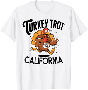 Thanksgiving Footrace Turkey Trot California 2024 Men Women T-Shirt - T-Shirt | White