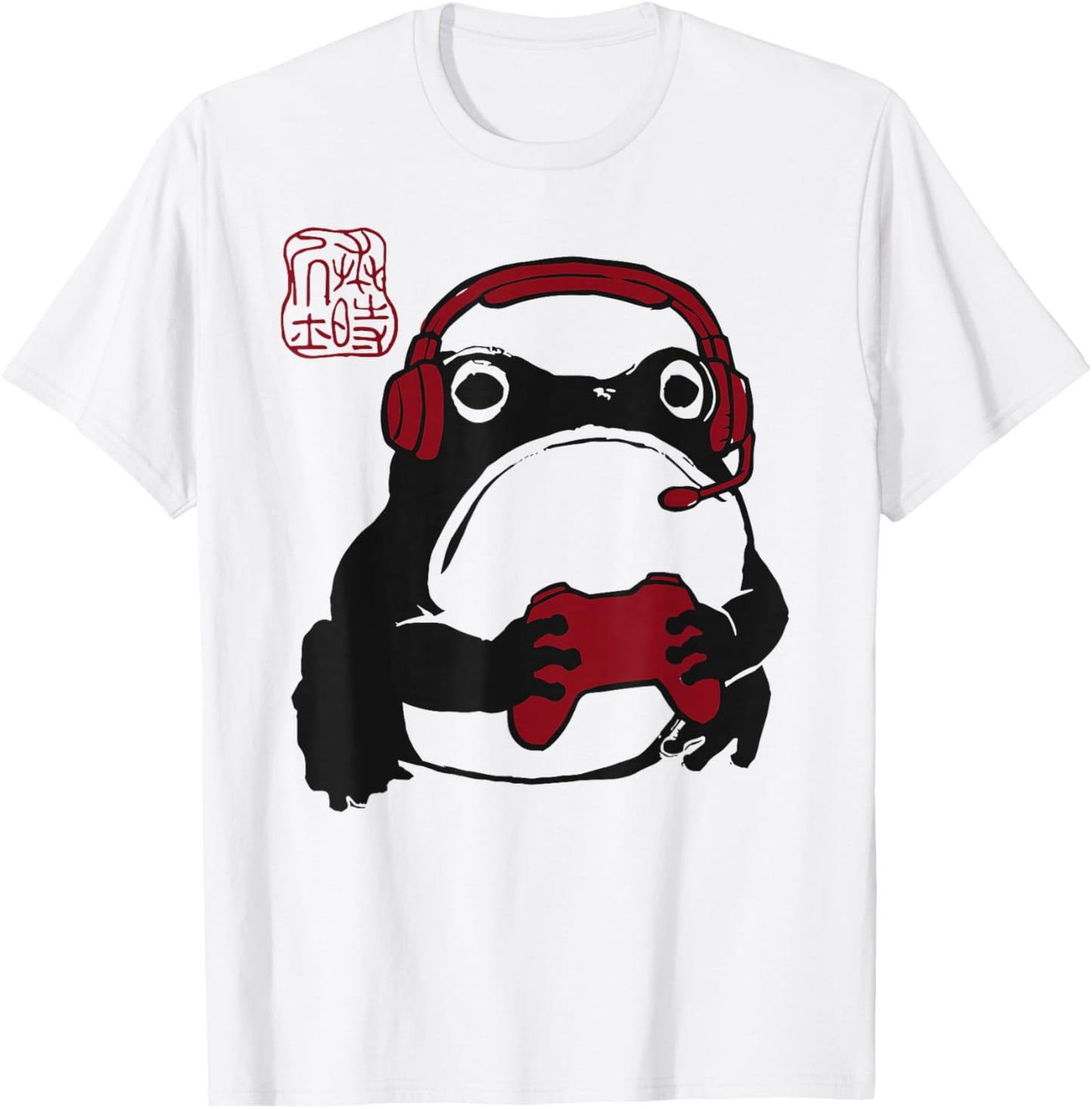 Grumpy Frog Funny Gaming Anime Japanese T-Shirt - T-Shirt | White
