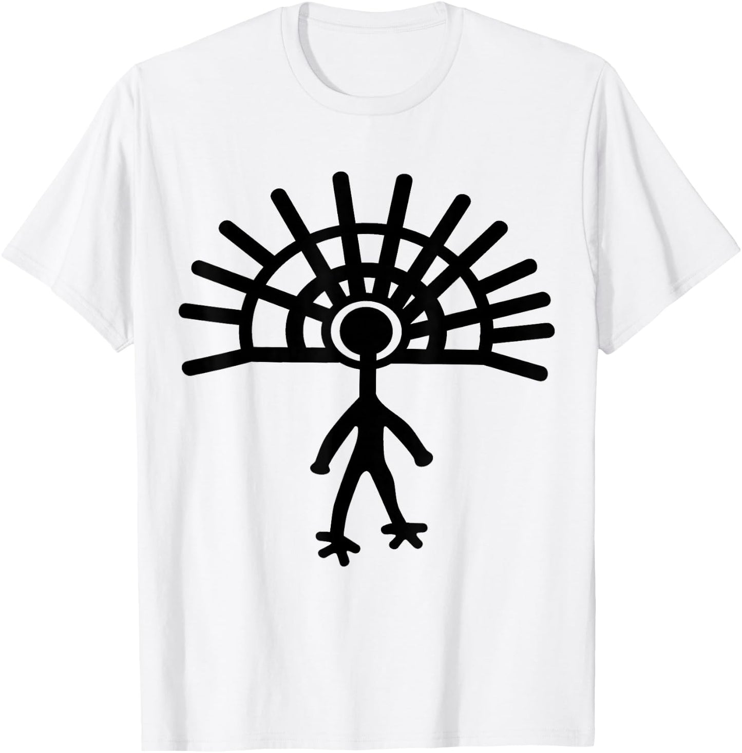Ancient Astronaut Alien Petroglyph Cave Rock Art T-Shirt - T-Shirt | White