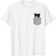 Cute Cat Peeking in Pocket Cat Lover T-Shirt - T-Shirt | White