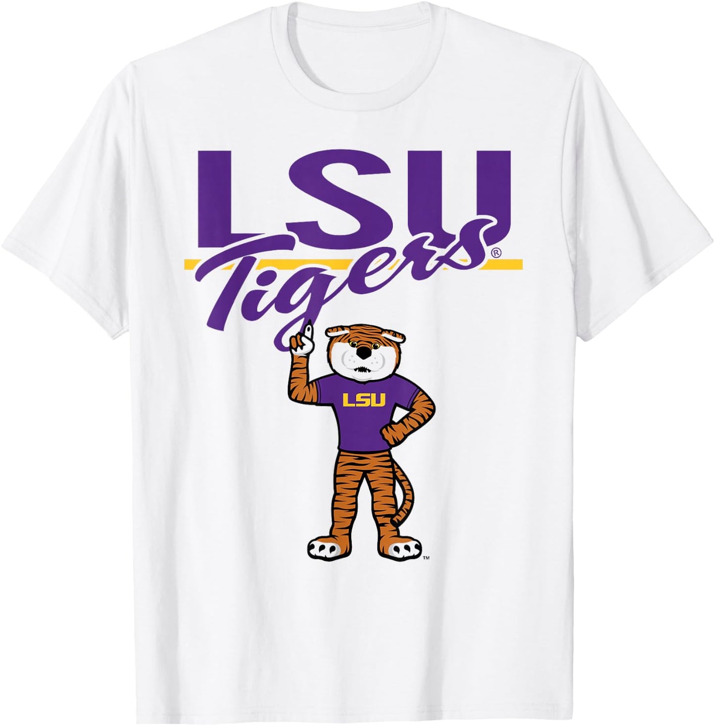 LSU Tigers Mascot White Officially Licensed T-Shirt - T-Shirt | White