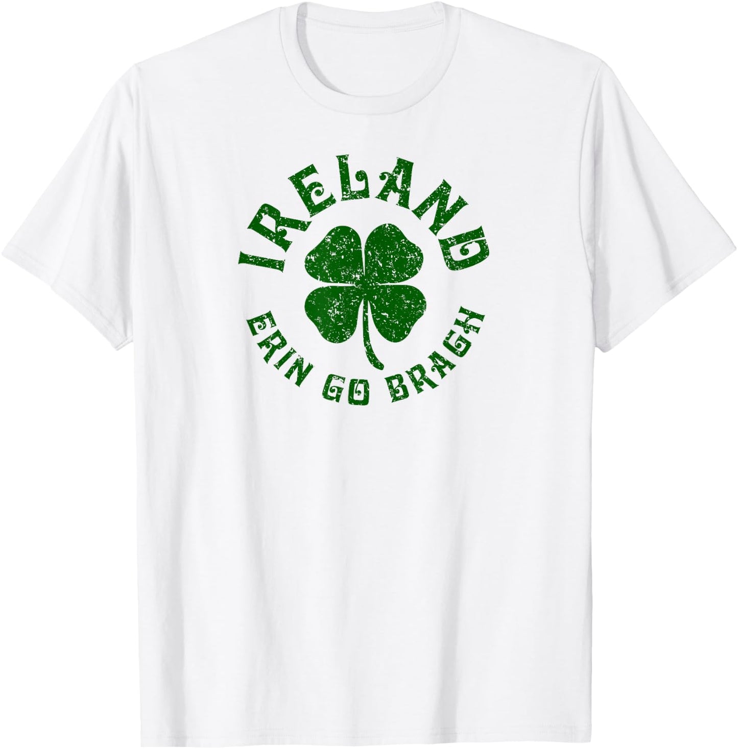 Ireland Erin Go Bragh Shamrock T-Shirt - T-Shirt | White