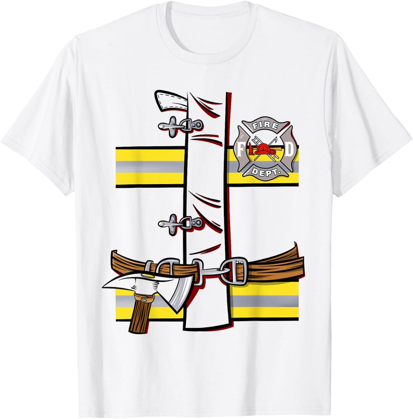 Firefighter Costume Shirt for Halloween T-Shirt - T-Shirt | White