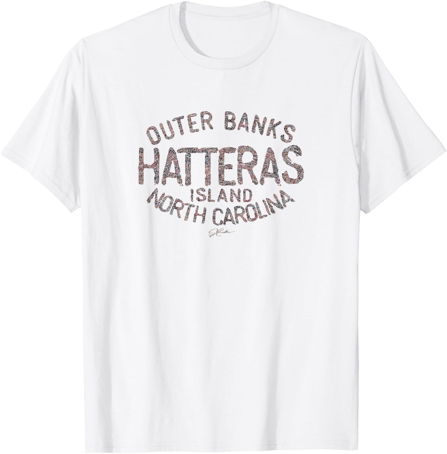 JCombs: Hatteras Island, Outer Banks, NC (Distressed) T-Shirt - T-Shirt | White