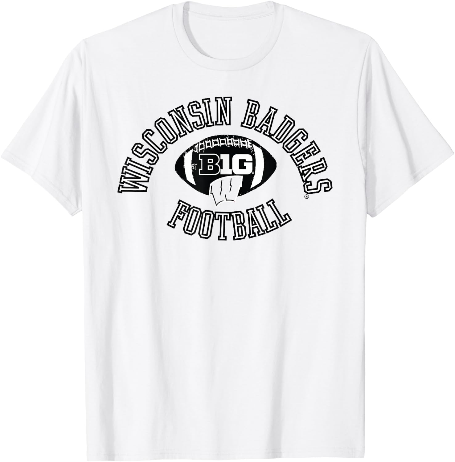 Wisconsin Badgers Big 10 Football Huddle Red T-Shirt - T-Shirt | White