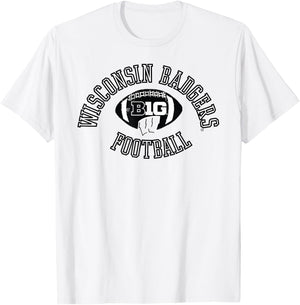 Wisconsin Badgers Big 10 Football Huddle Red T-Shirt - T-Shirt | White