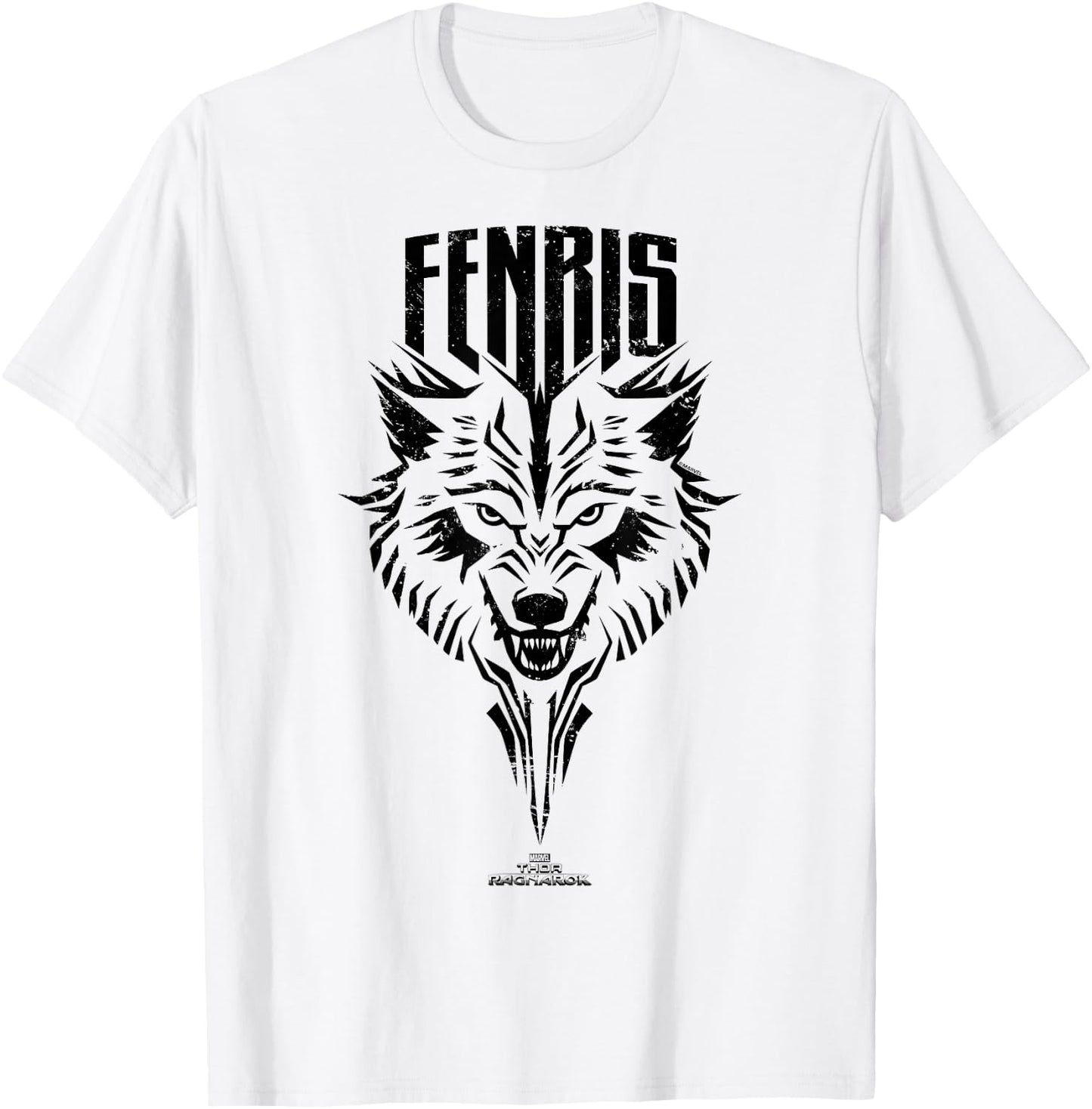 Marvel Thor Ragnarok Fenris The Wolf Stamped T-Shirt - T-Shirt | White