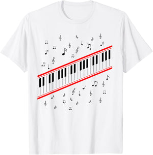 Piano Keys Lover Beat It Pianist 1980s Dance Costume Music T-Shirt - T-Shirt | White