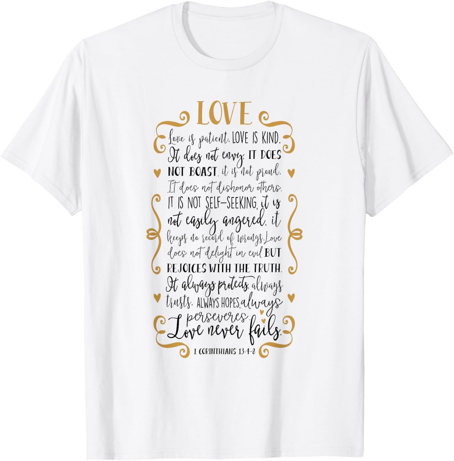 Love Is Patient 1 Corinthians 13:4-8 Bible Verse Shirt T-Shirt - T-Shirt | White