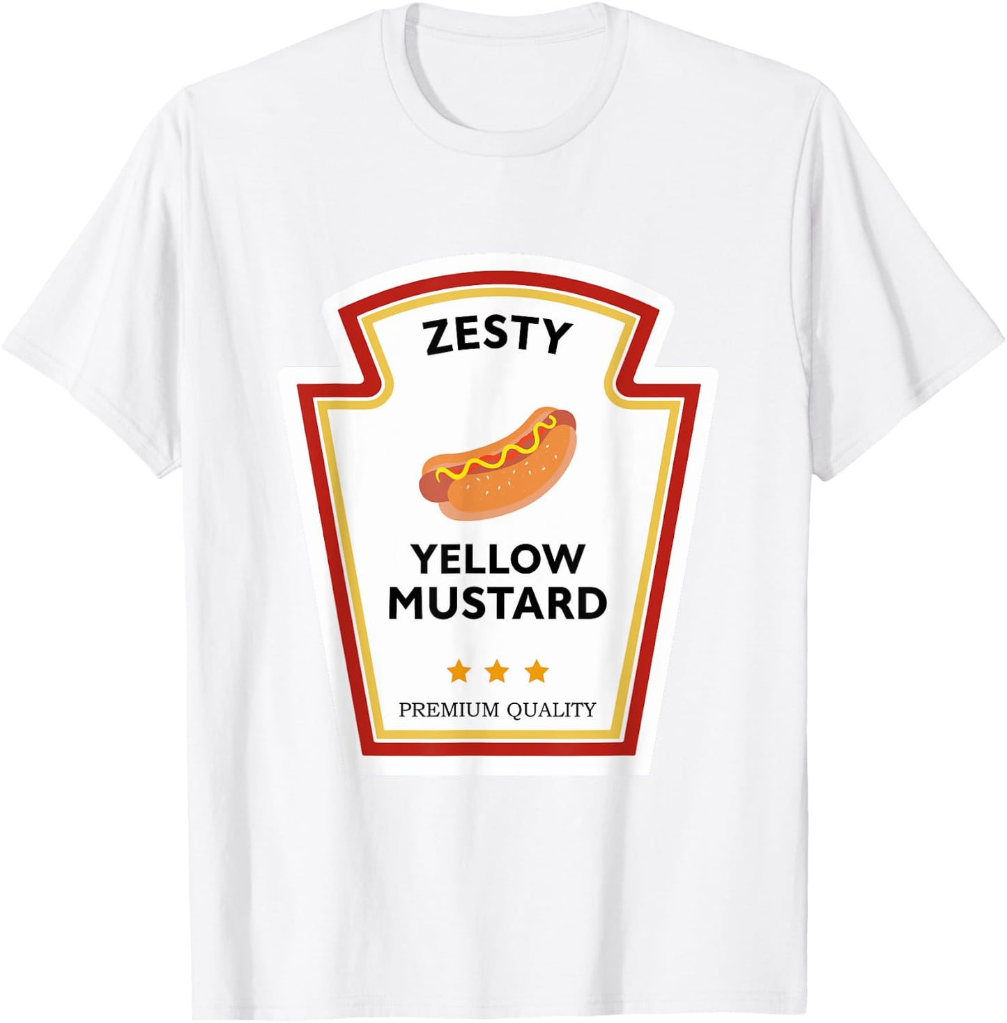 Zesty Yellow Mustard Condiment Group Costume T-Shirt - T-Shirt | White