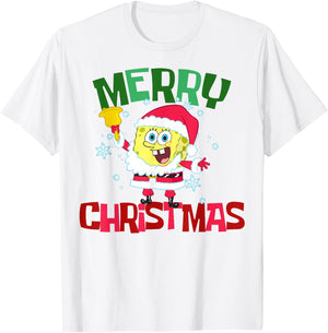 SpongeBob SquarePants Santa Outfit Merry Christmas T-Shirt - T-Shirt | White