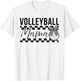 Black and White Checkered Bow Ribbon Pattern Volleyball Mama T-Shirt - T-Shirt | White