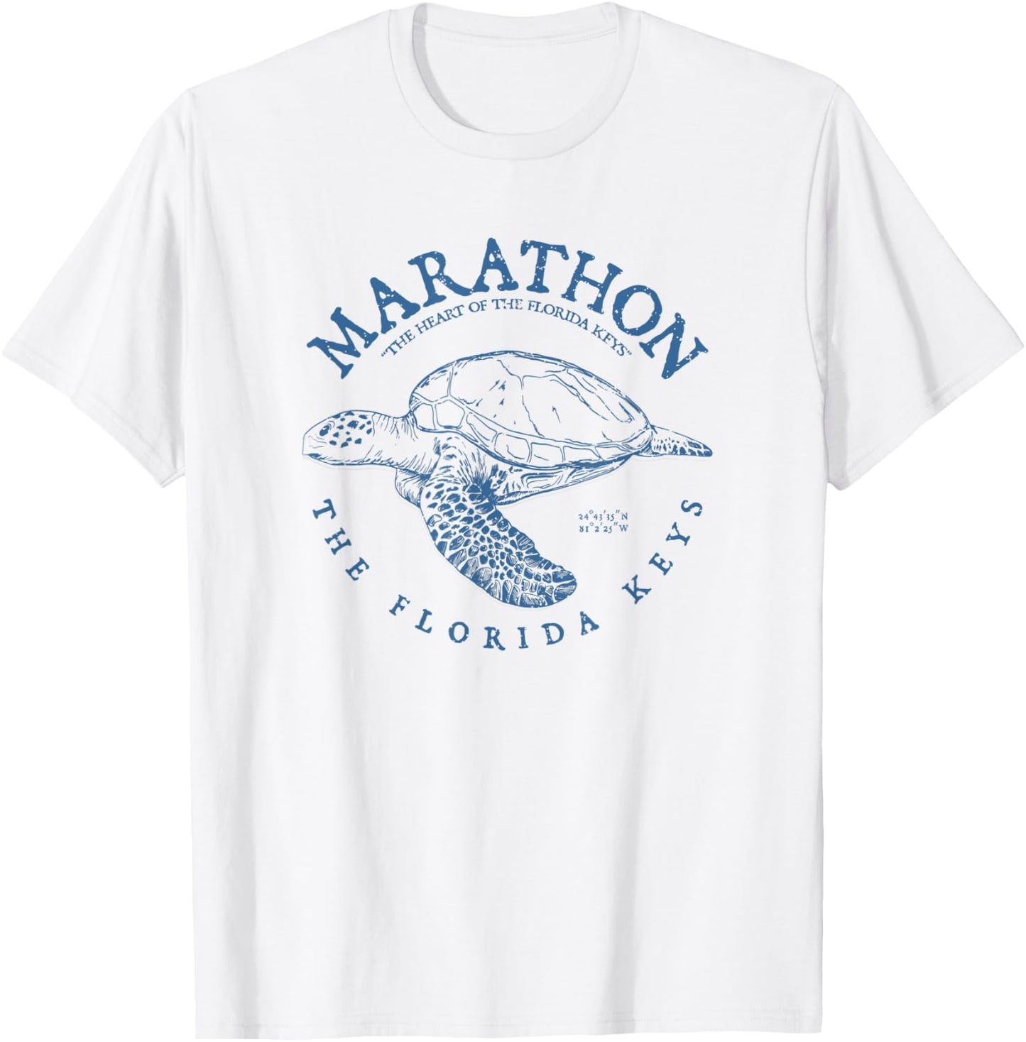 Marathon Turtle Florida Keys Scuba Fishing Diving T-Shirt - T-Shirt | White