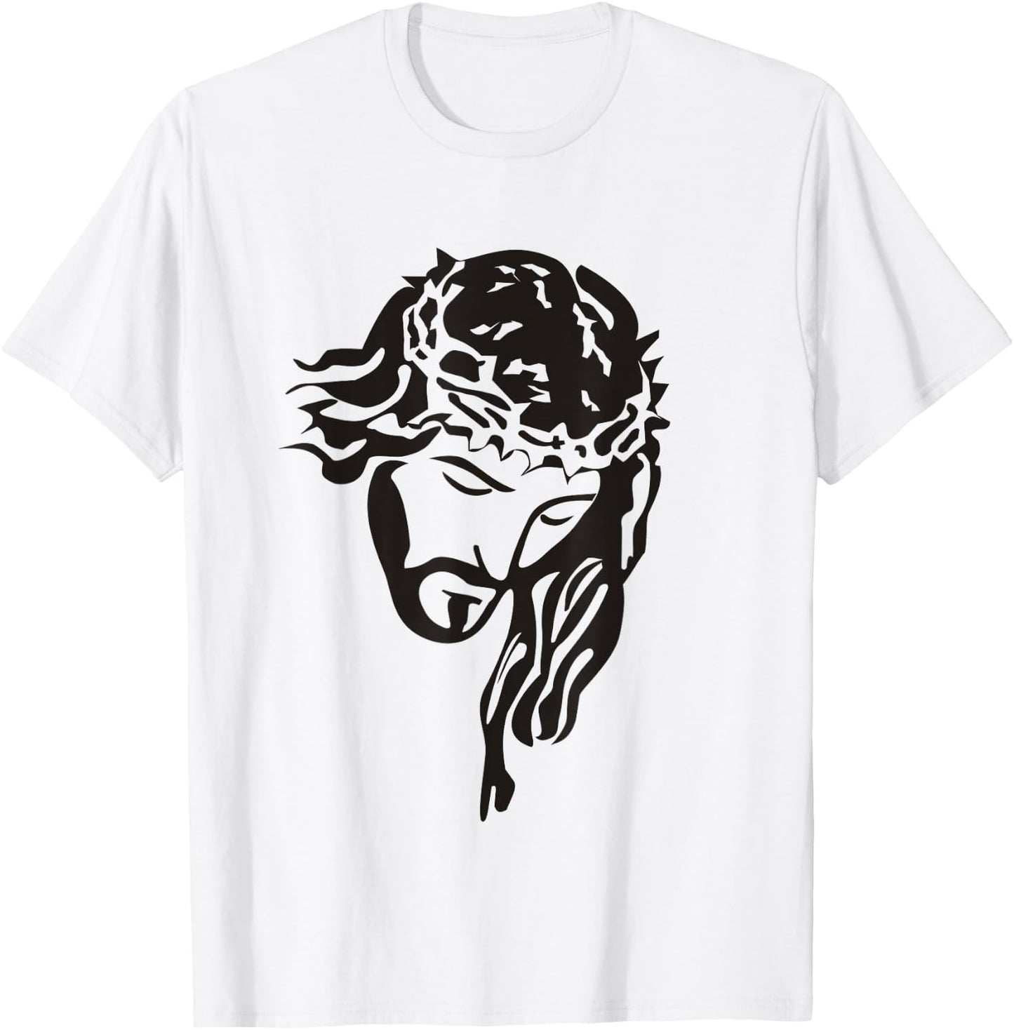 Jesus Christ God Love Face Religion Faith Graphic T-Shirt - T-Shirt | White