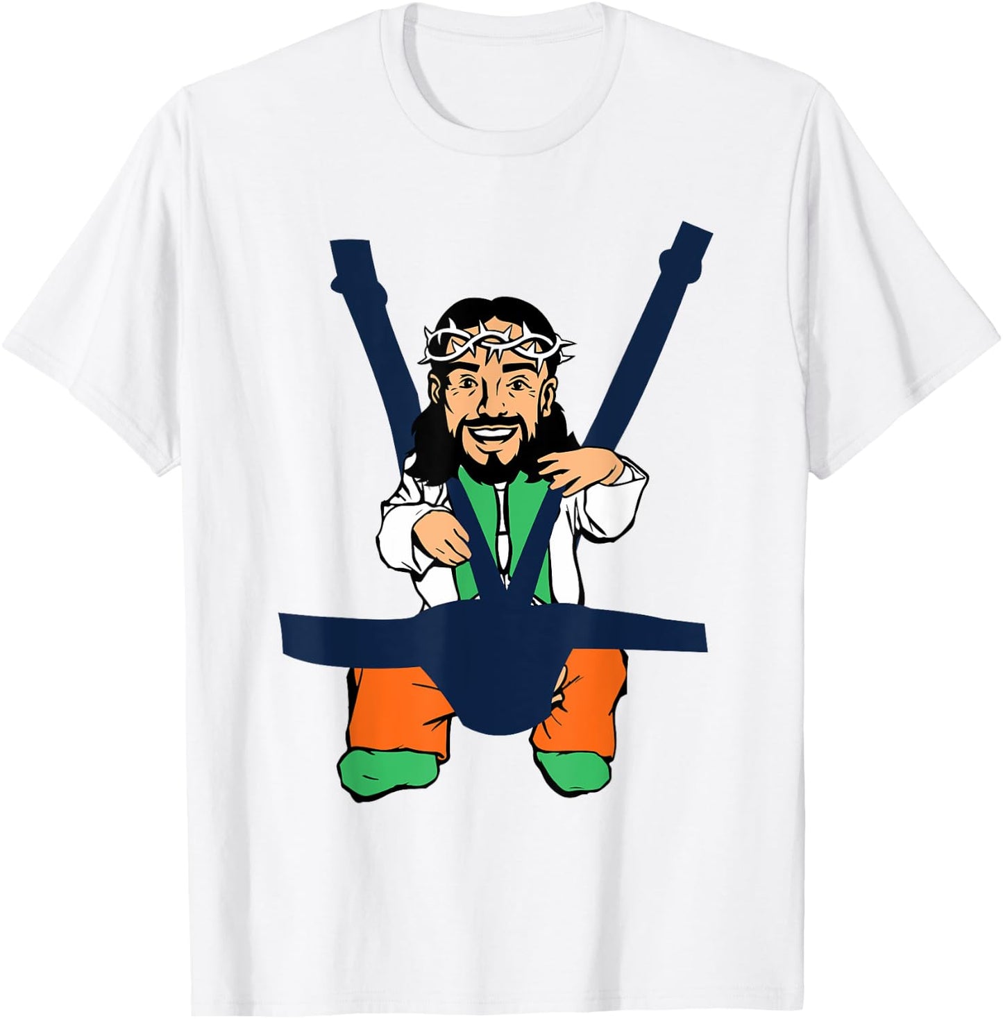 Baby Jesus Shirt in a Baby Carrier Funny Christ T-Shirt - T-Shirt | White