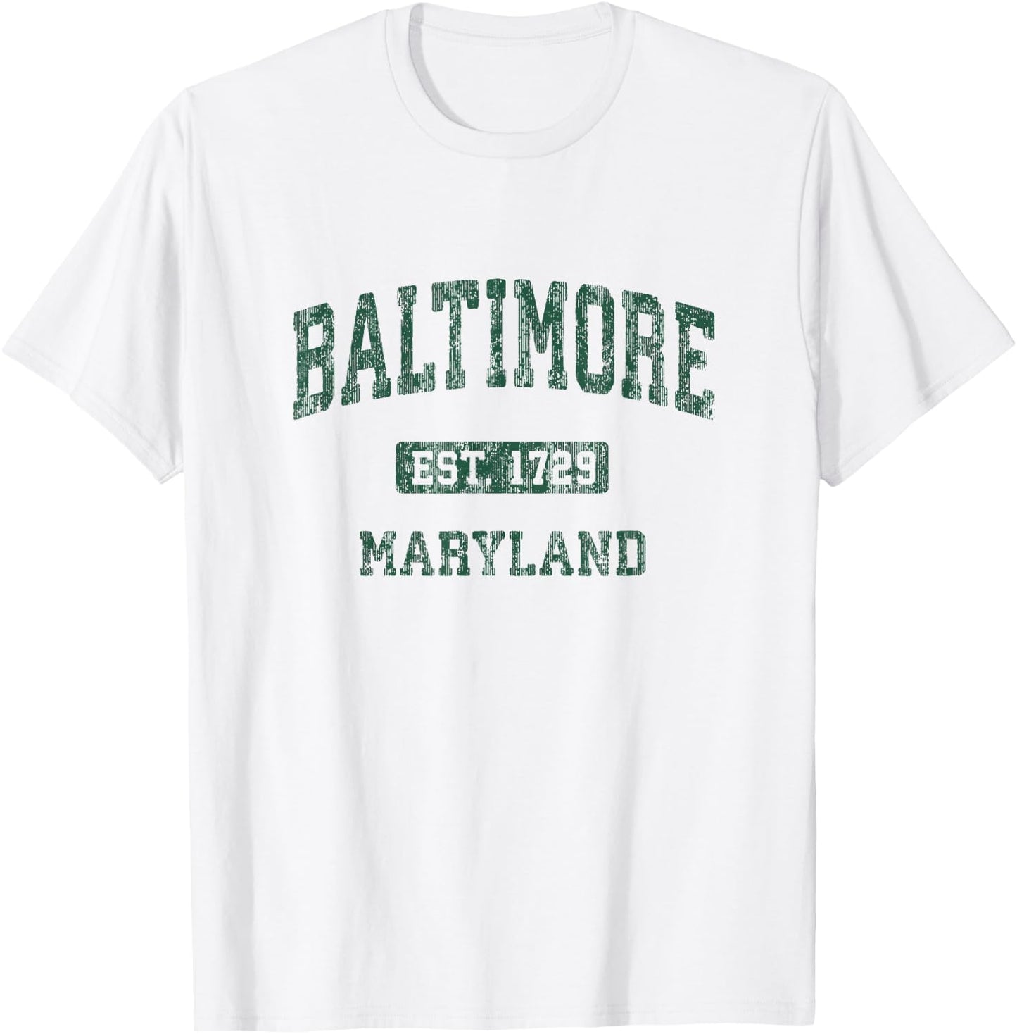 Baltimore Maryland MD Vintage Athletic Sports Design T-Shirt - T-Shirt | White