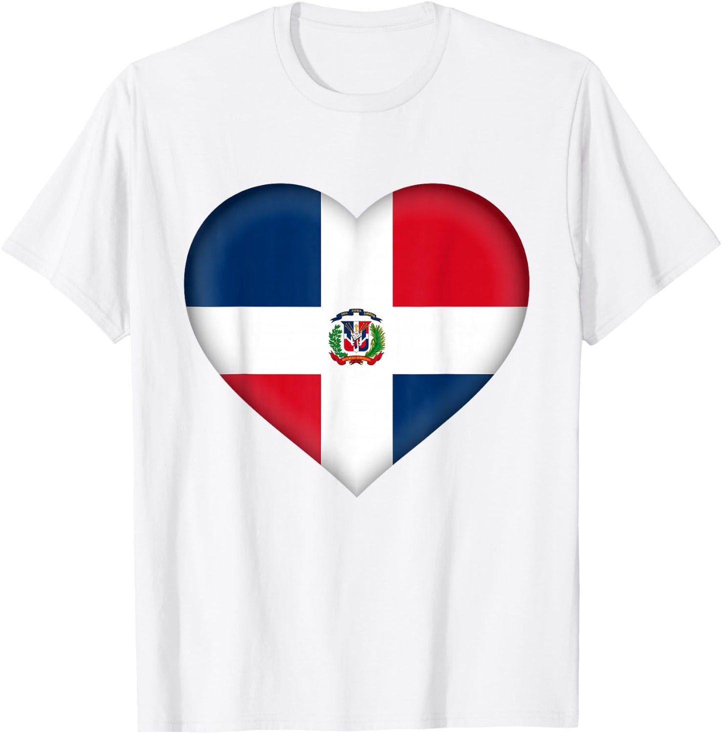 I Love Dominican Republic Shirt Dominican Flag Heart Outfit T-Shirt - T-Shirt | White