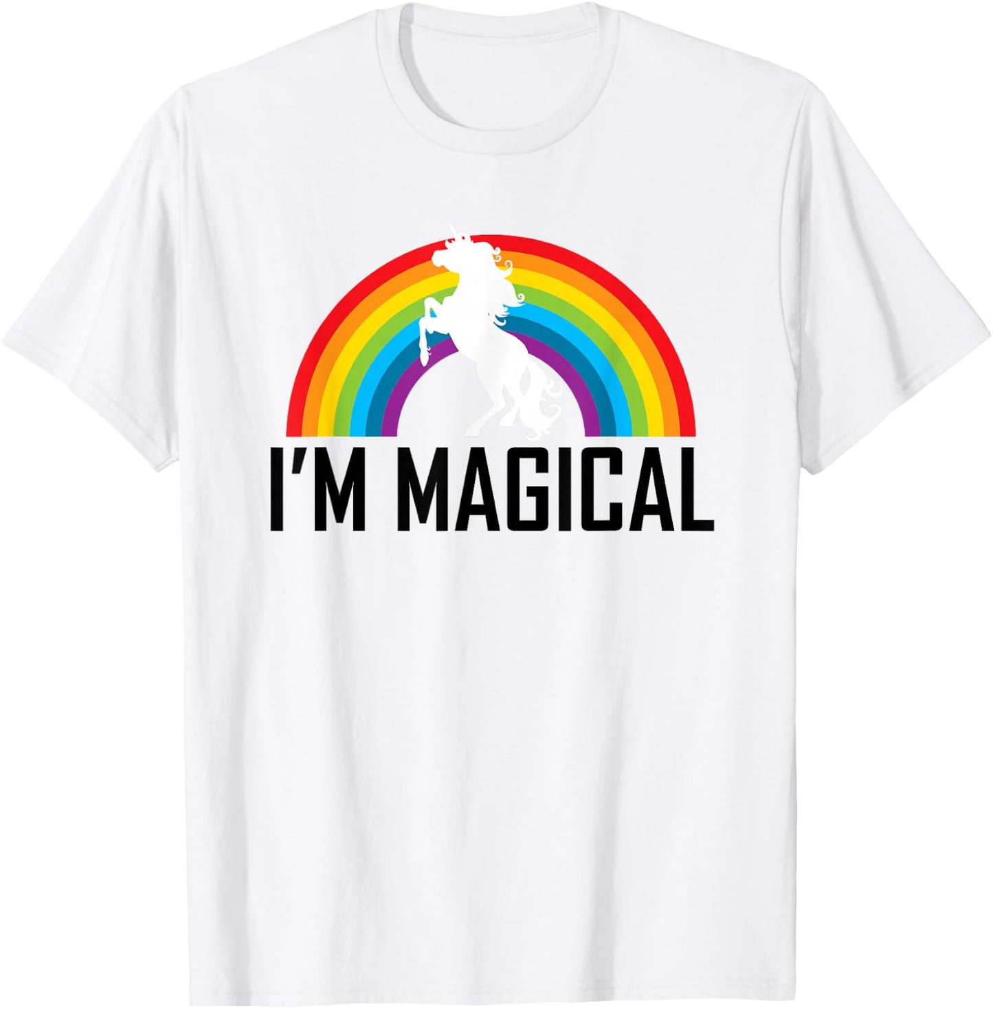 Unicorn I'm Magical Rainbow T Shirt for Girl Women Kids Gift T-Shirt - T-Shirt | White