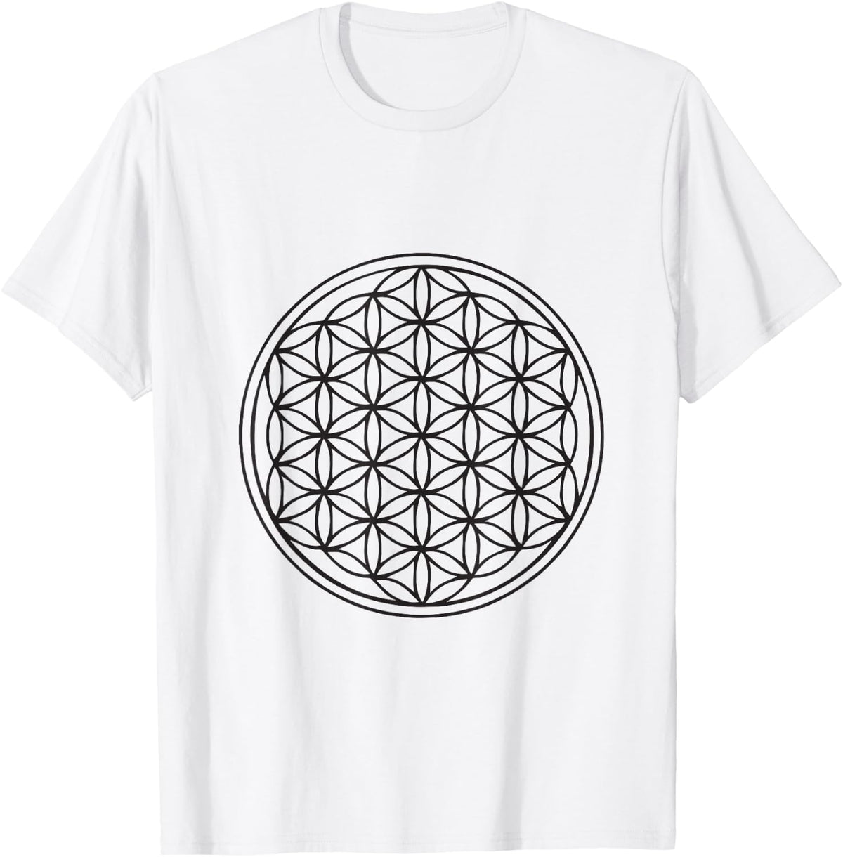 Classic Flower of Life Sacred Geometry Yoga New Age T-Shirt - T-Shirt | White