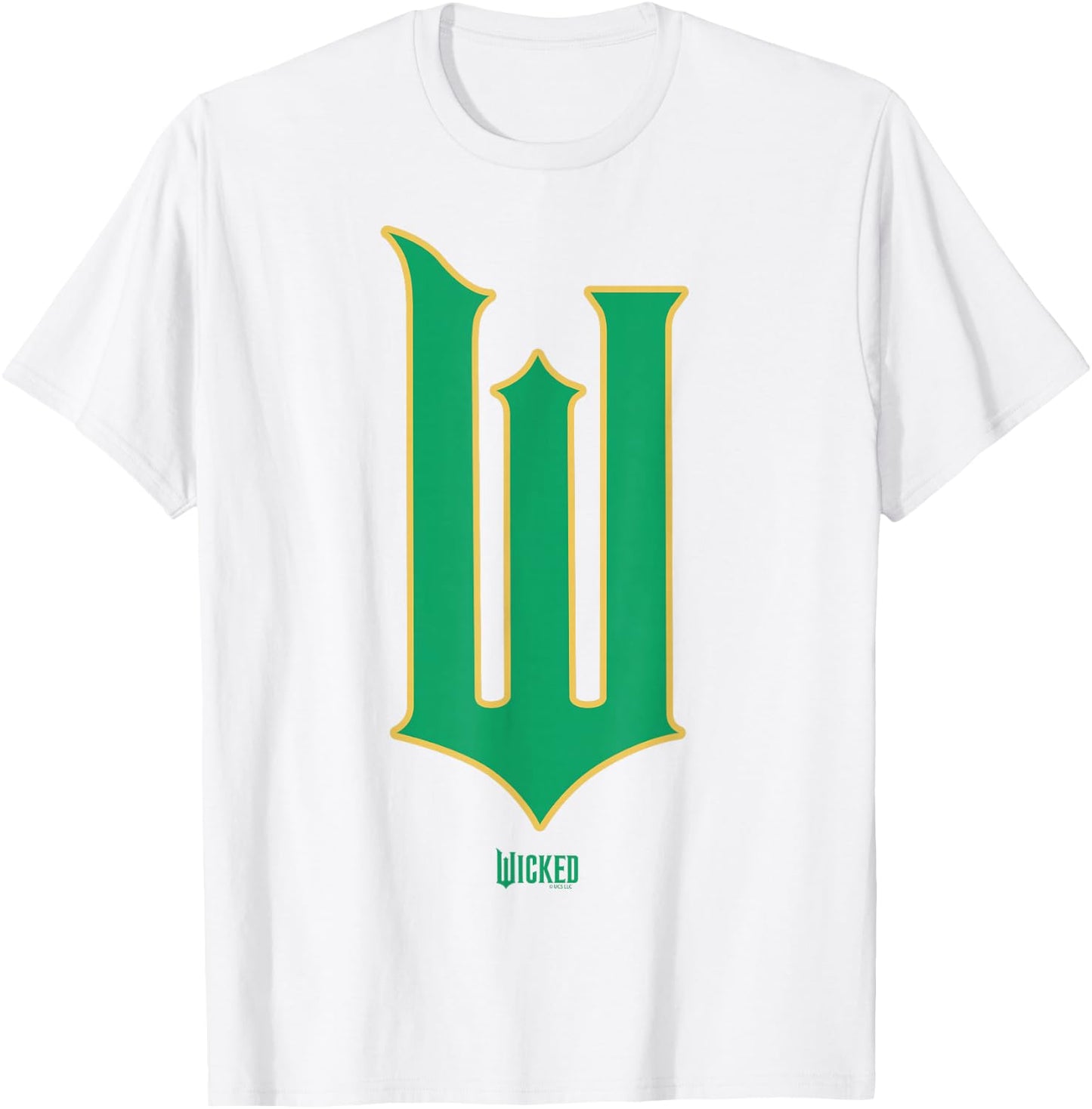 Wicked Movie W Logo Green Goes Good with Pink T-Shirt - T-Shirt | White