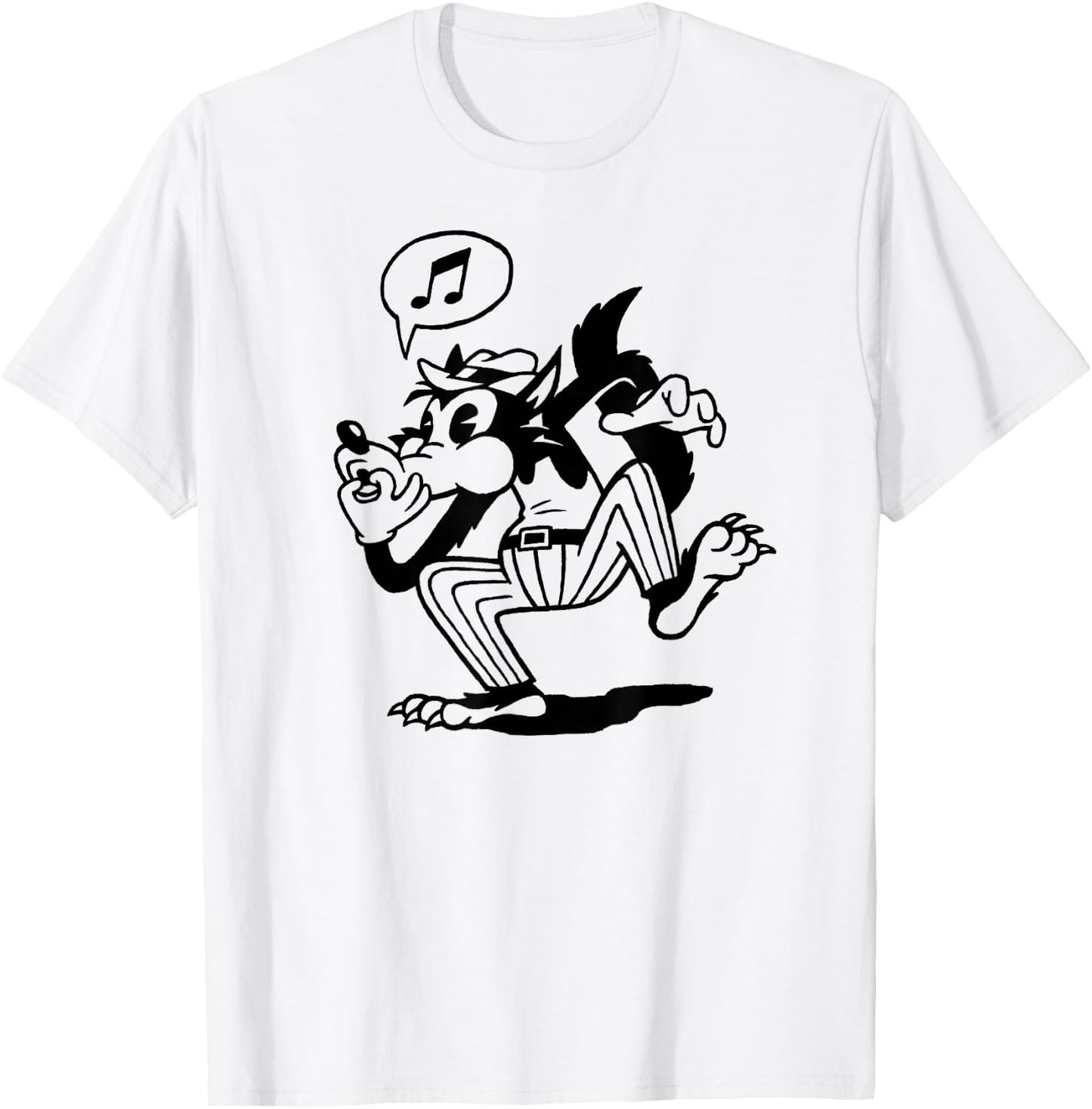 Vintage Cartoon Wolf Whistle T-Shirt - T-Shirt | White