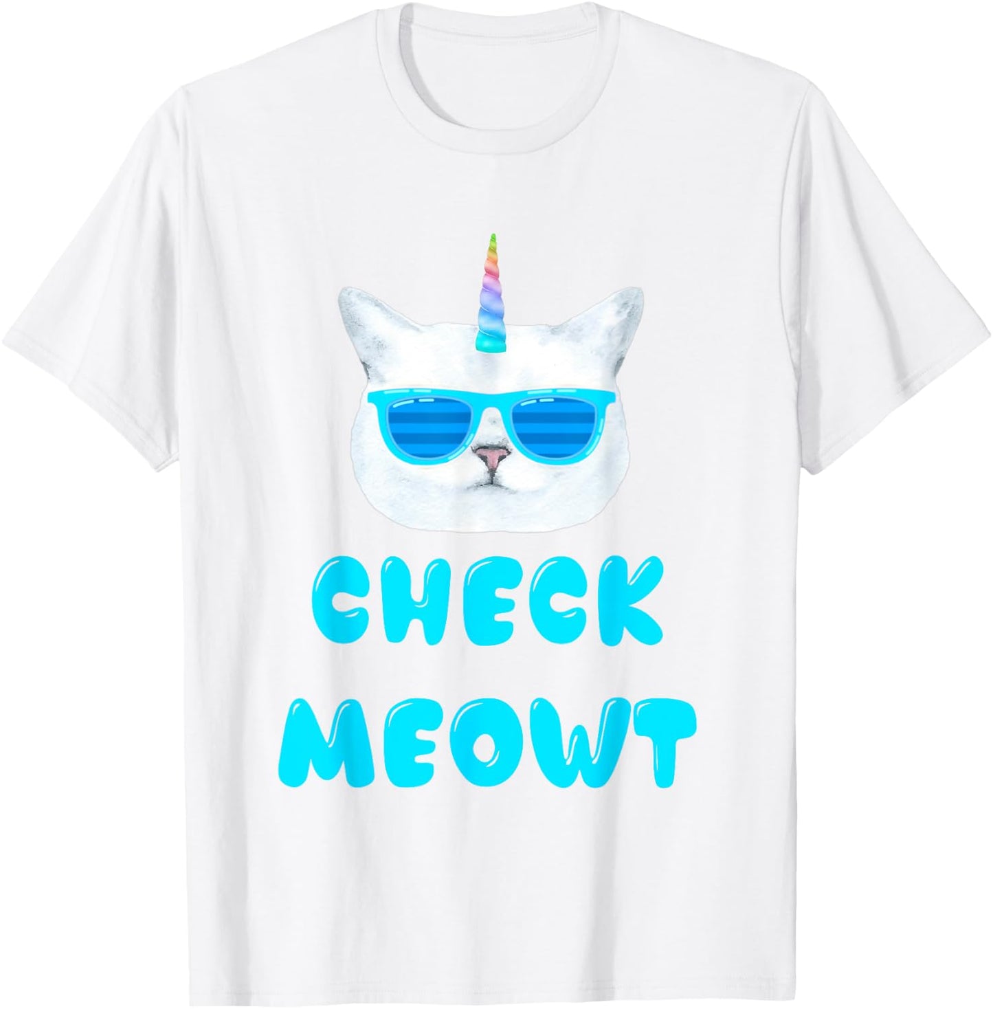 Check Meowt Caticorn T shirt T-Shirt - T-Shirt | White