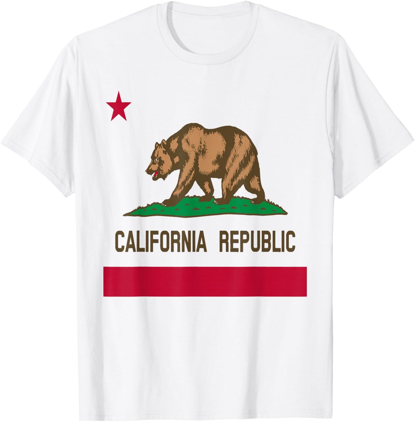 California Republic State Flag 1846 Vintage T Shirt T-Shirt - T-Shirt | White