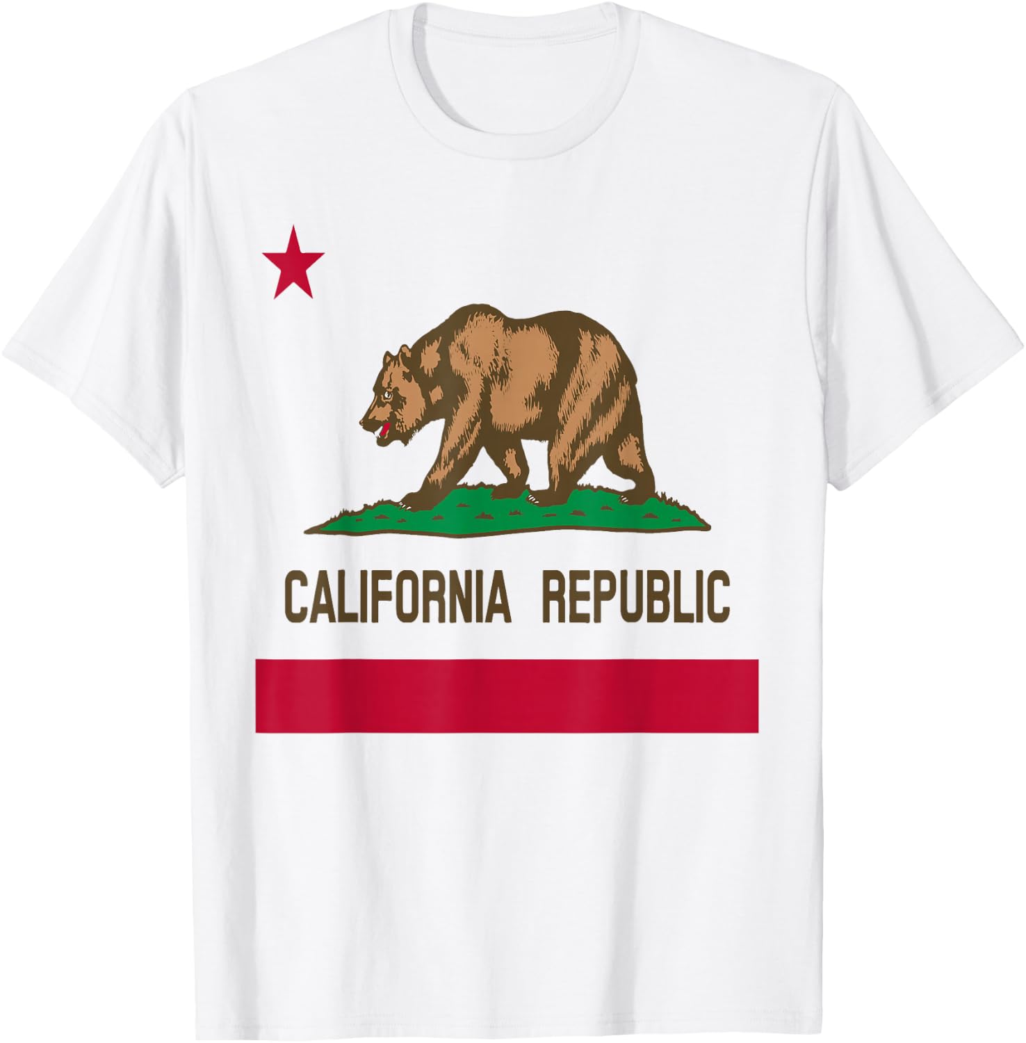 California Republic State Flag 1846 Vintage T Shirt T-Shirt - T-Shirt | White