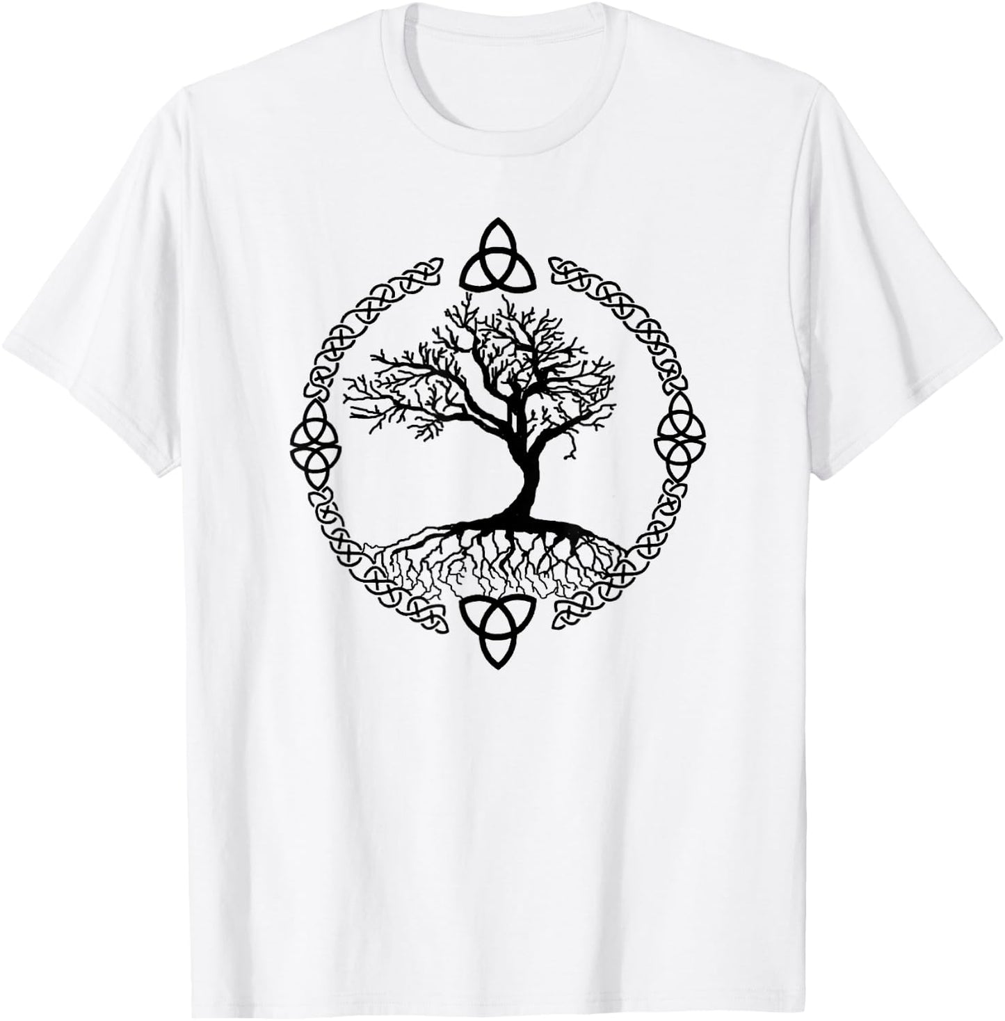 Tree of Life Yggdrasill Celtic Knot Shirt Dark Graphic T-Shirt - T-Shirt | White