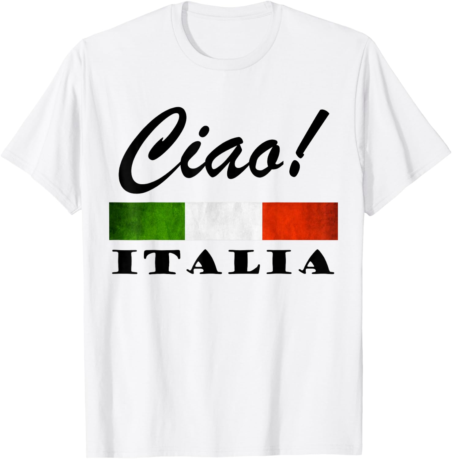 Ciao Italia Tricolore Green White and Red Italian Flag Italy T-Shirt - T-Shirt | White