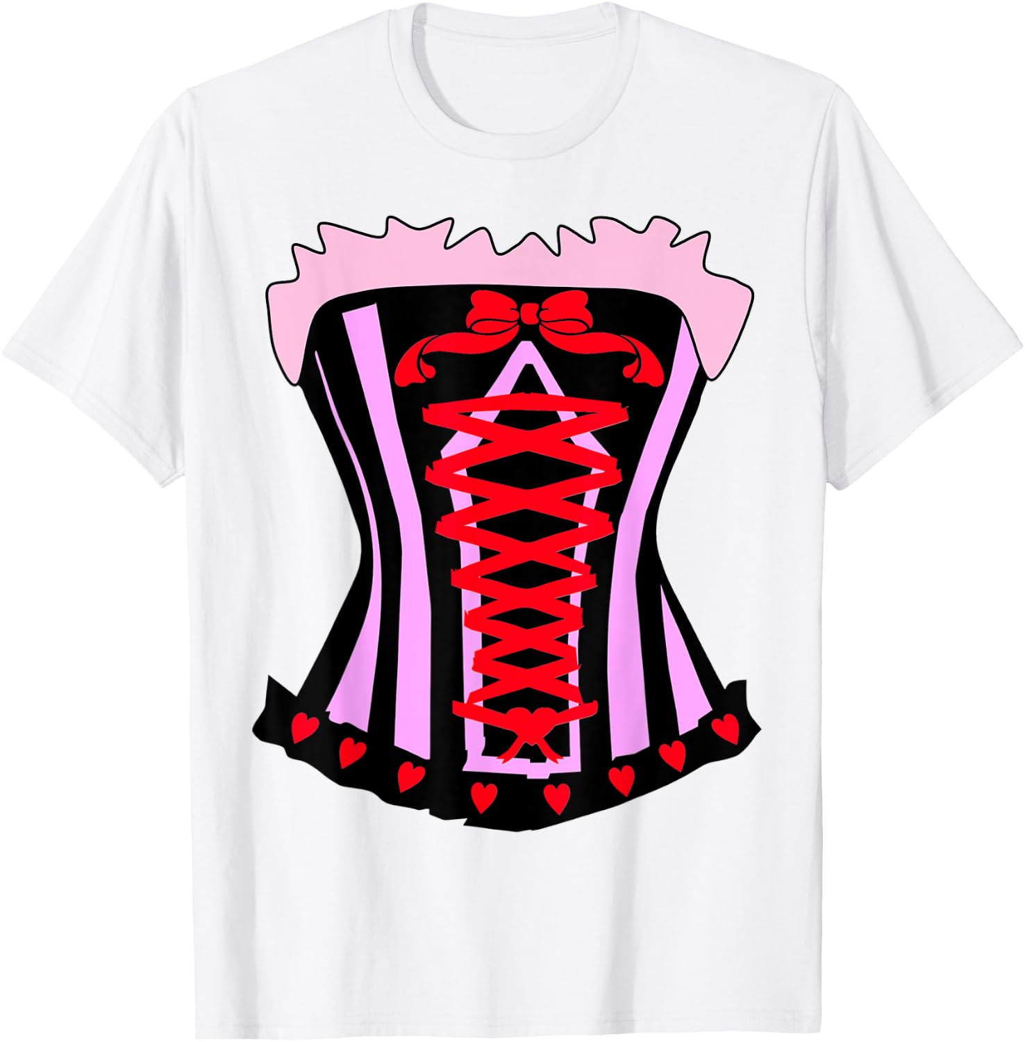 Saloon Girl Shirt Costume for Halloween Western Corset T-Shirt - T-Shirt | White