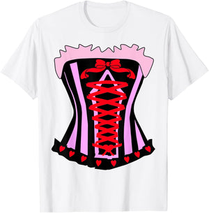 Saloon Girl Shirt Costume for Halloween Western Corset T-Shirt - T-Shirt | White
