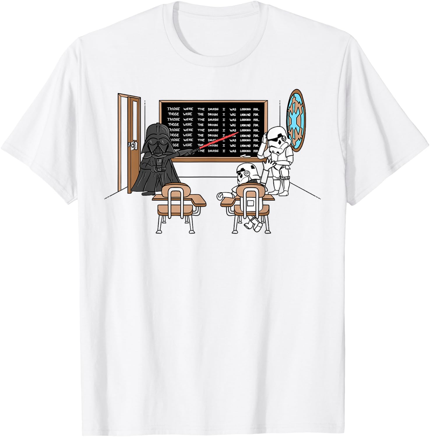 Star Wars Darth Vader Those Were The Droids Classroom Doodle T-Shirt - T-Shirt | White