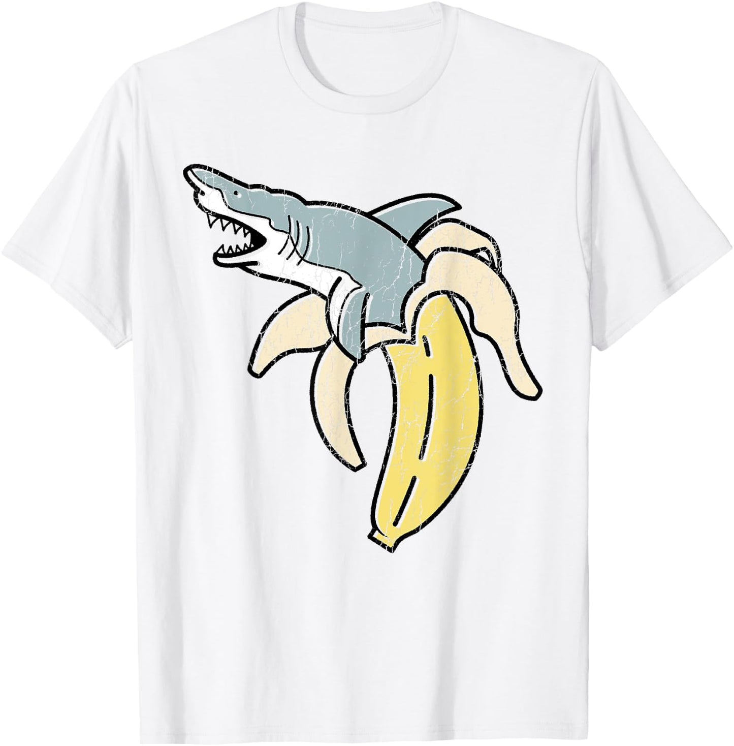 Cute Banana Shark Shirt Gift Animal Lovers T-Shirt - T-Shirt | White
