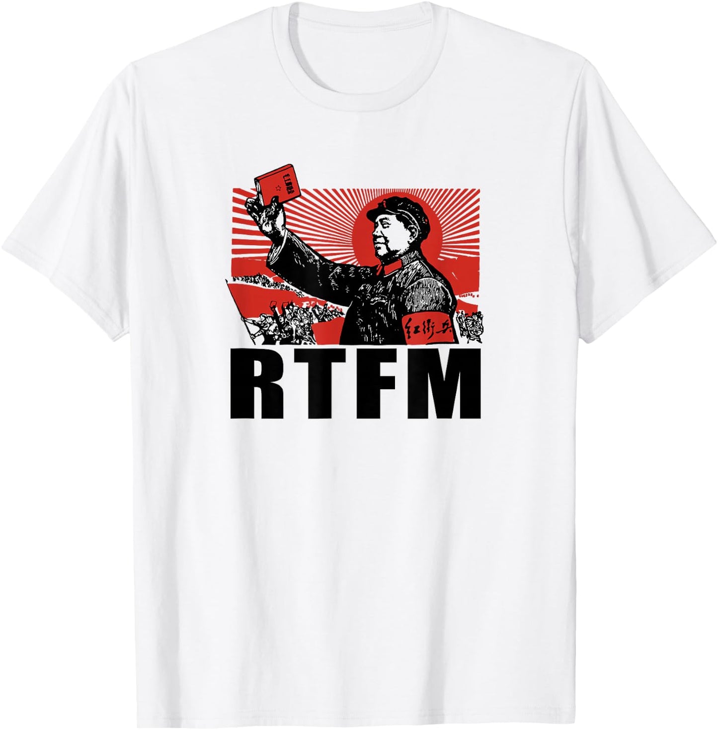 Mao RTFM Propaganda Style Graphic T-Shirt - T-Shirt | White