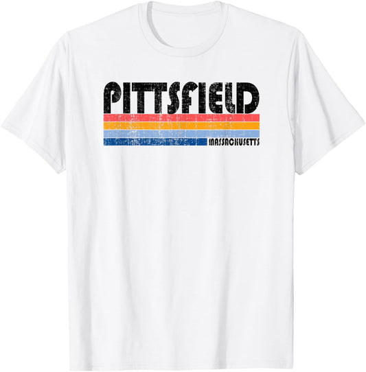 Vintage 70s 80s Style Pittsfield, Massachusetts T-Shirt - T-Shirt | White