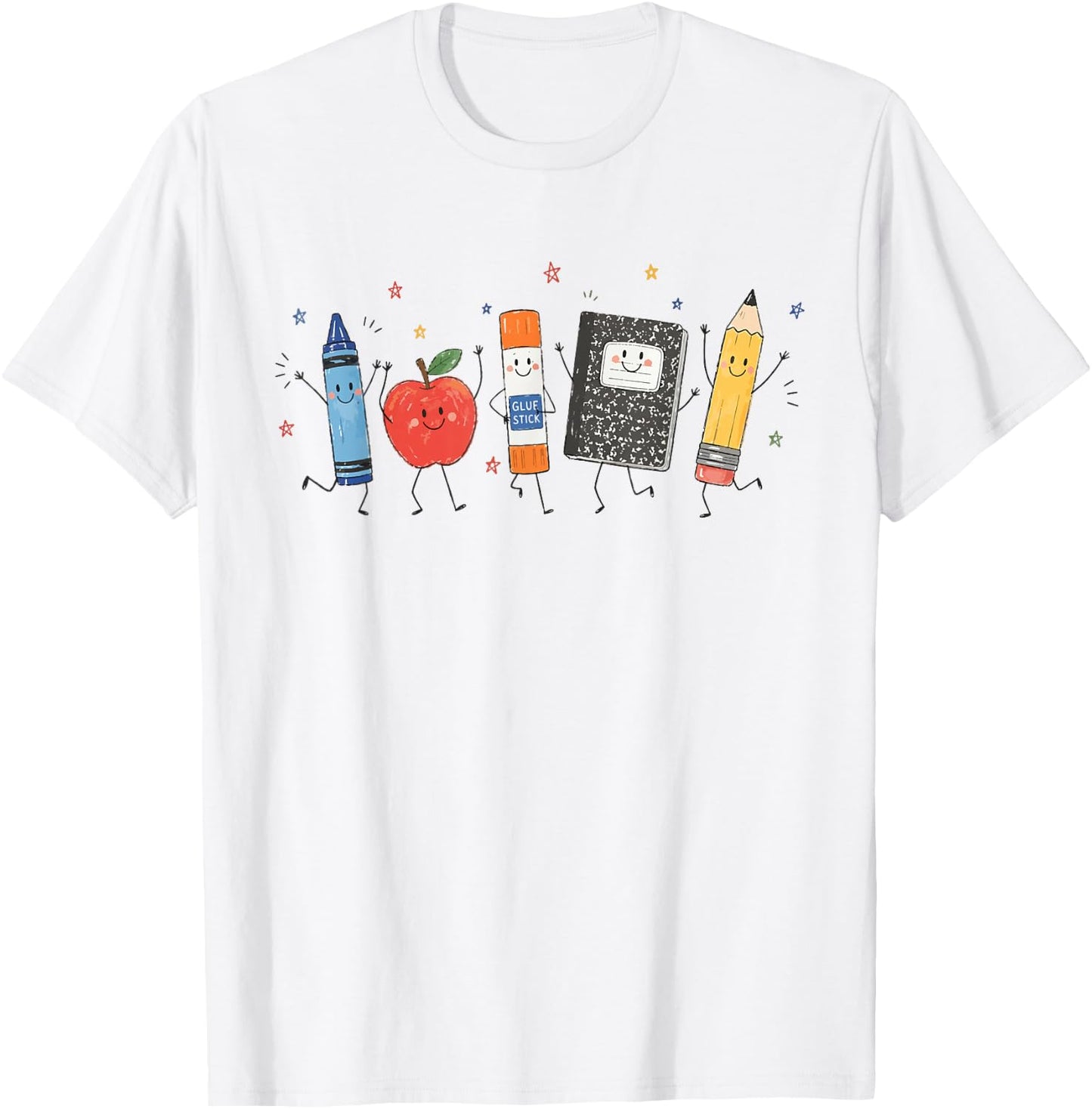 Cute Apple Pencil Notebook Back to School Student Teacher T-Shirt - T-Shirt | White