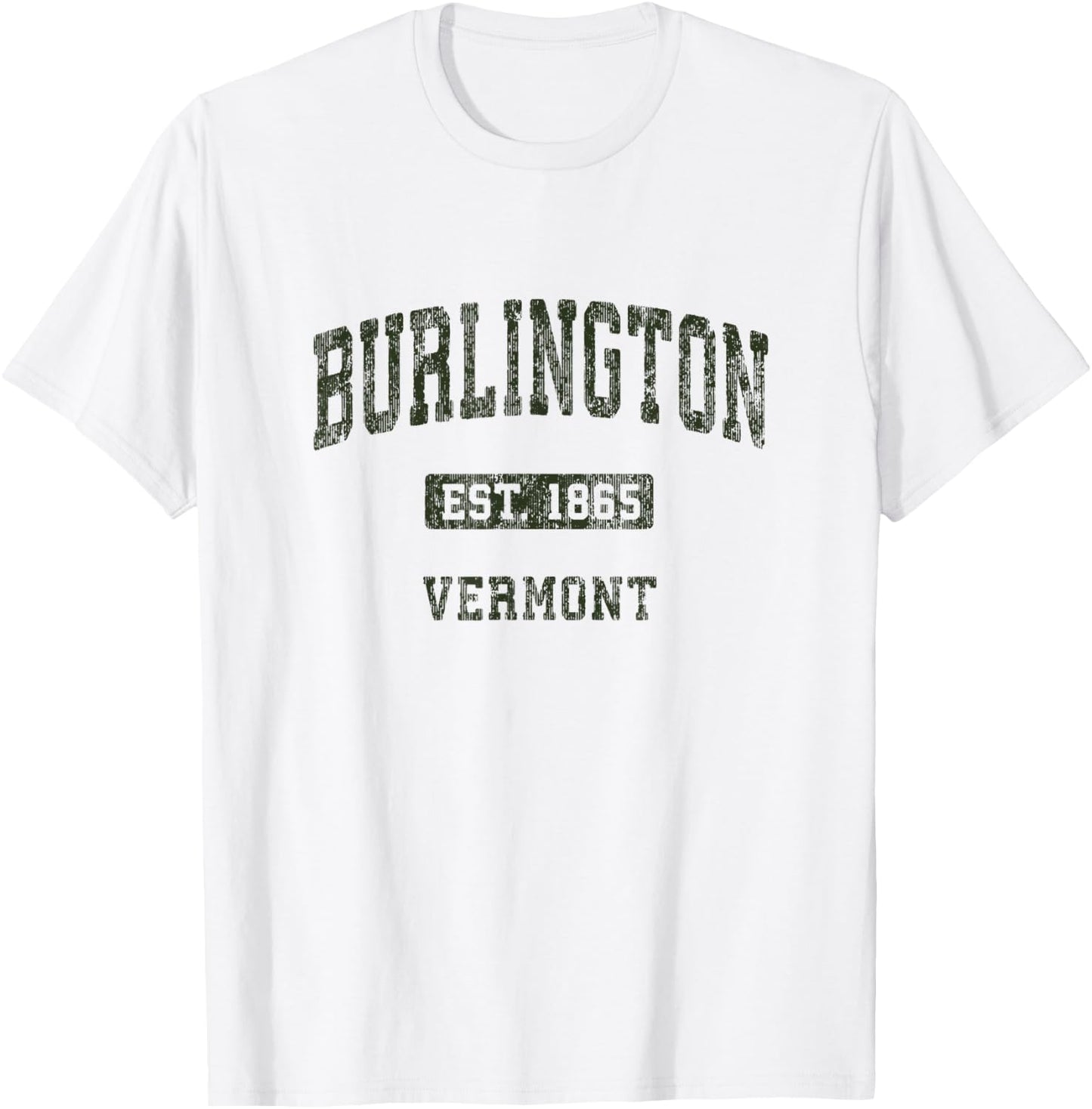 Burlington Vermont VT Vintage Athletic Sports Design T-Shirt - T-Shirt | White