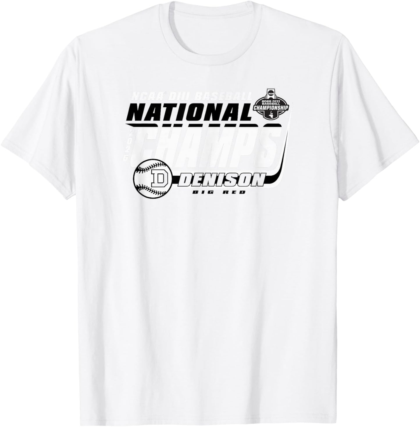 Denison Big Red National Champs 2026 Baseball T-Shirt - T-Shirt | White