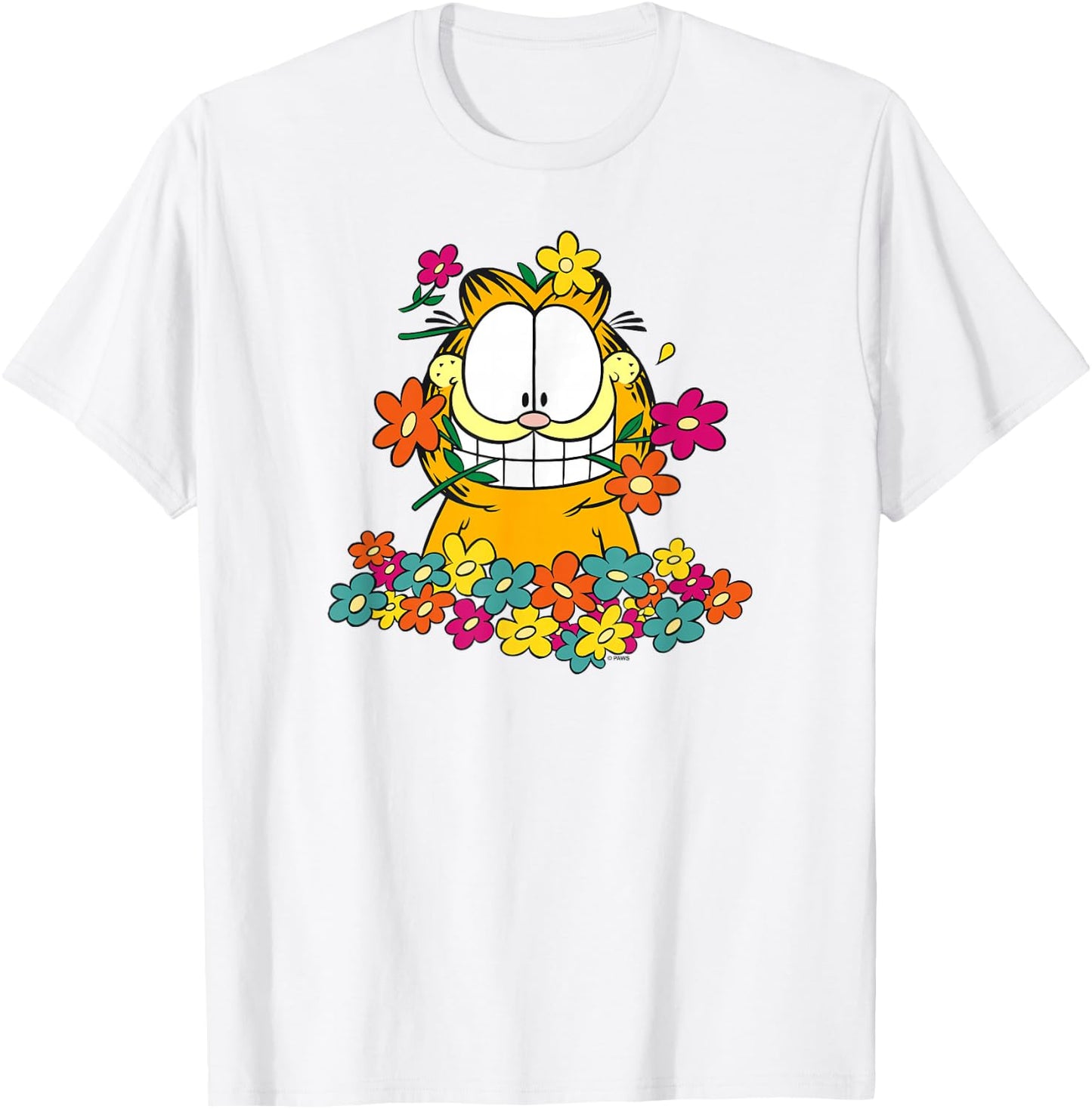 Garfield in The Garden T-Shirt - T-Shirt | White