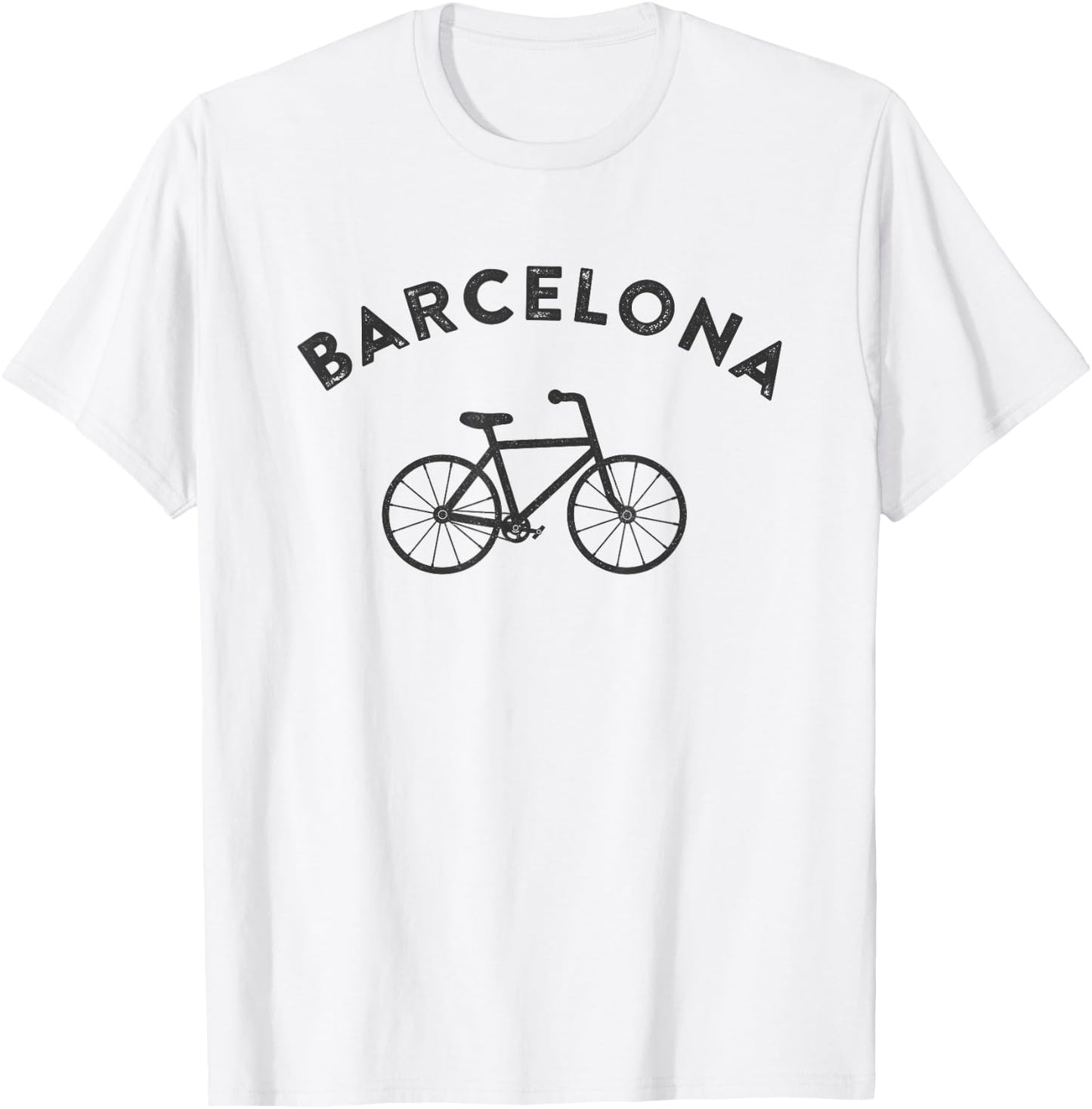 Barcelona City Bike Retro Style Cycling Spain T-Shirt - T-Shirt | White