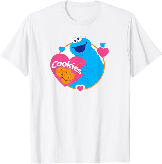 Sesame Street Cookie Monster Love Cookies T-Shirt - T-Shirt | White