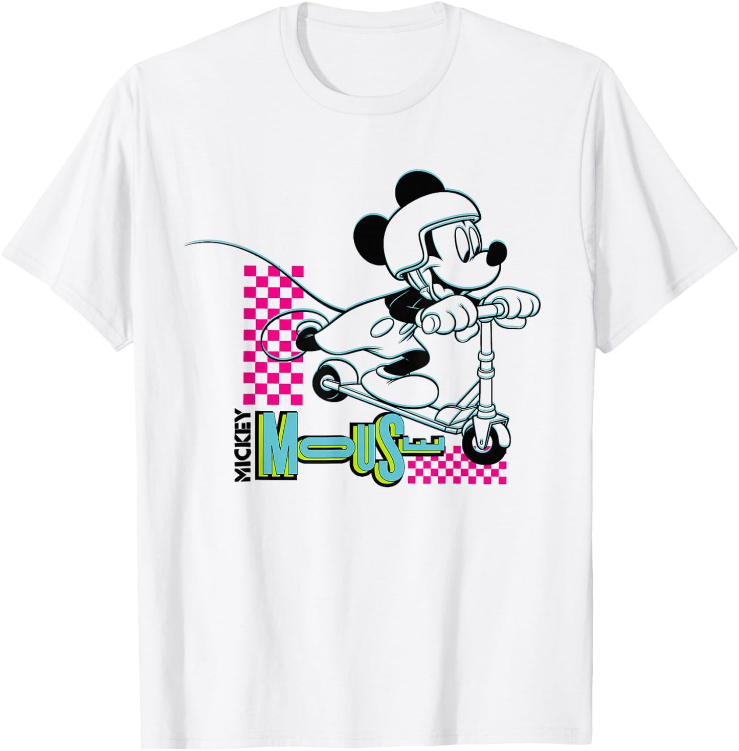 Disney Mickey Mouse Retro 80s Scooter T-Shirt - T-Shirt | White